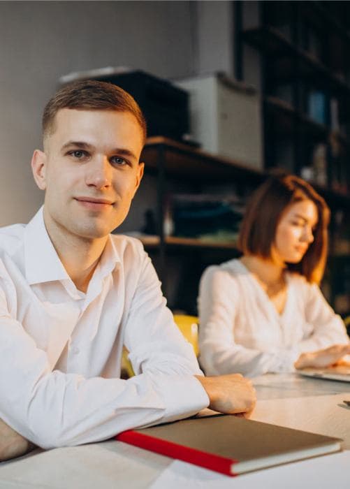 Professional at desk